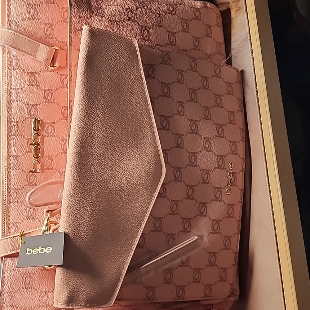 Bebe Blush Pink Logo Tote Bag